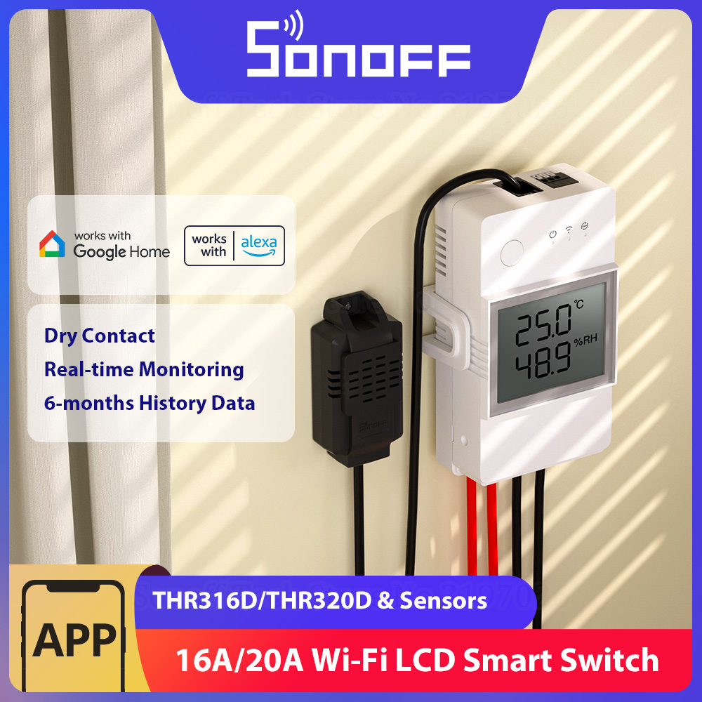 Sonoff Basic Switch - SONOFF THR316D/THR320D Sıcaklık Nem Akıllı Anahtar